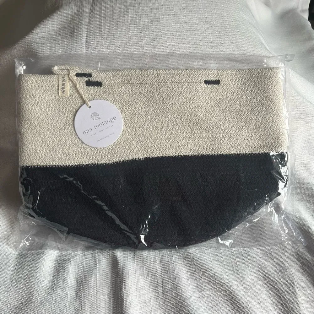 Mia Melange Foldable Cotton Basket Storage NWT